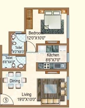 1 BHK 432 Sq. Ft. Apartment