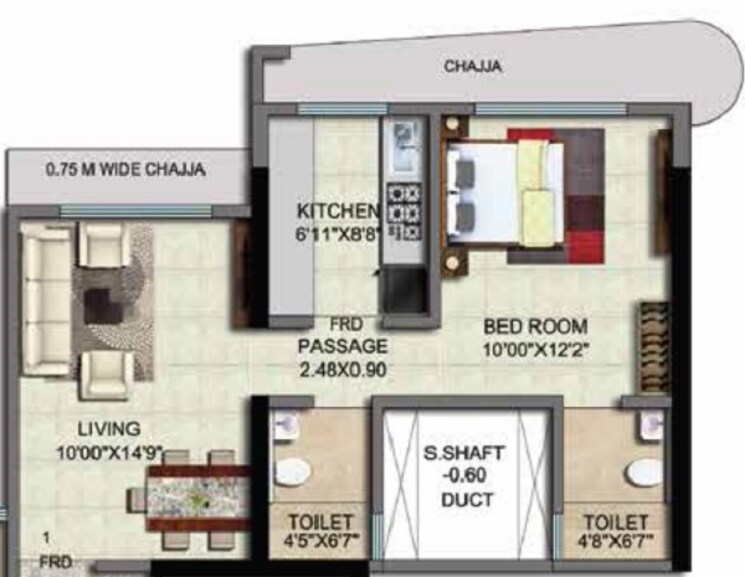 Other, shiv-shakti-tower-28 1 Bedroom 436 Sq.Ft. Apartment In Malad East Mumbai 9376721