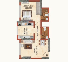 1 BHK 392 Sq. Ft. Apartment in Shivam Nirlon Employees CHSL