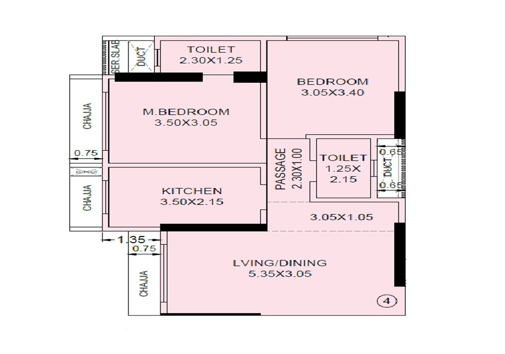 2 BHK 638 Sq. Ft. Apartment