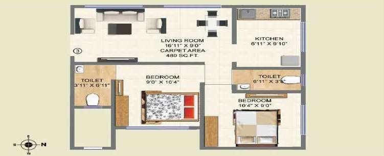 shraddha orchid avenue apartment 2 bhk 515sqft 20234701144723