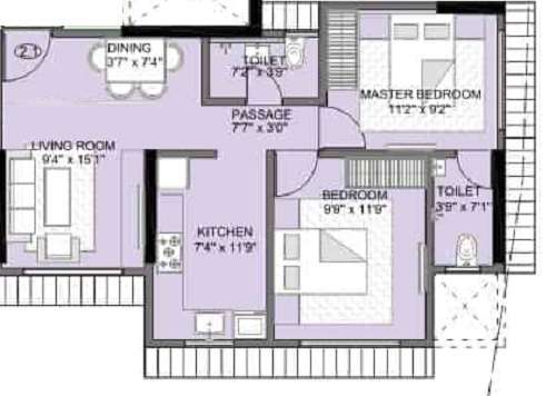 shraddha paramount apartment 2 bhk 595sqft 20215229135241