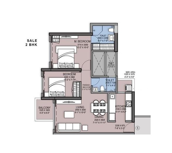 2 BHK 460 Sq. Ft. Apartment in Shraddha Park City