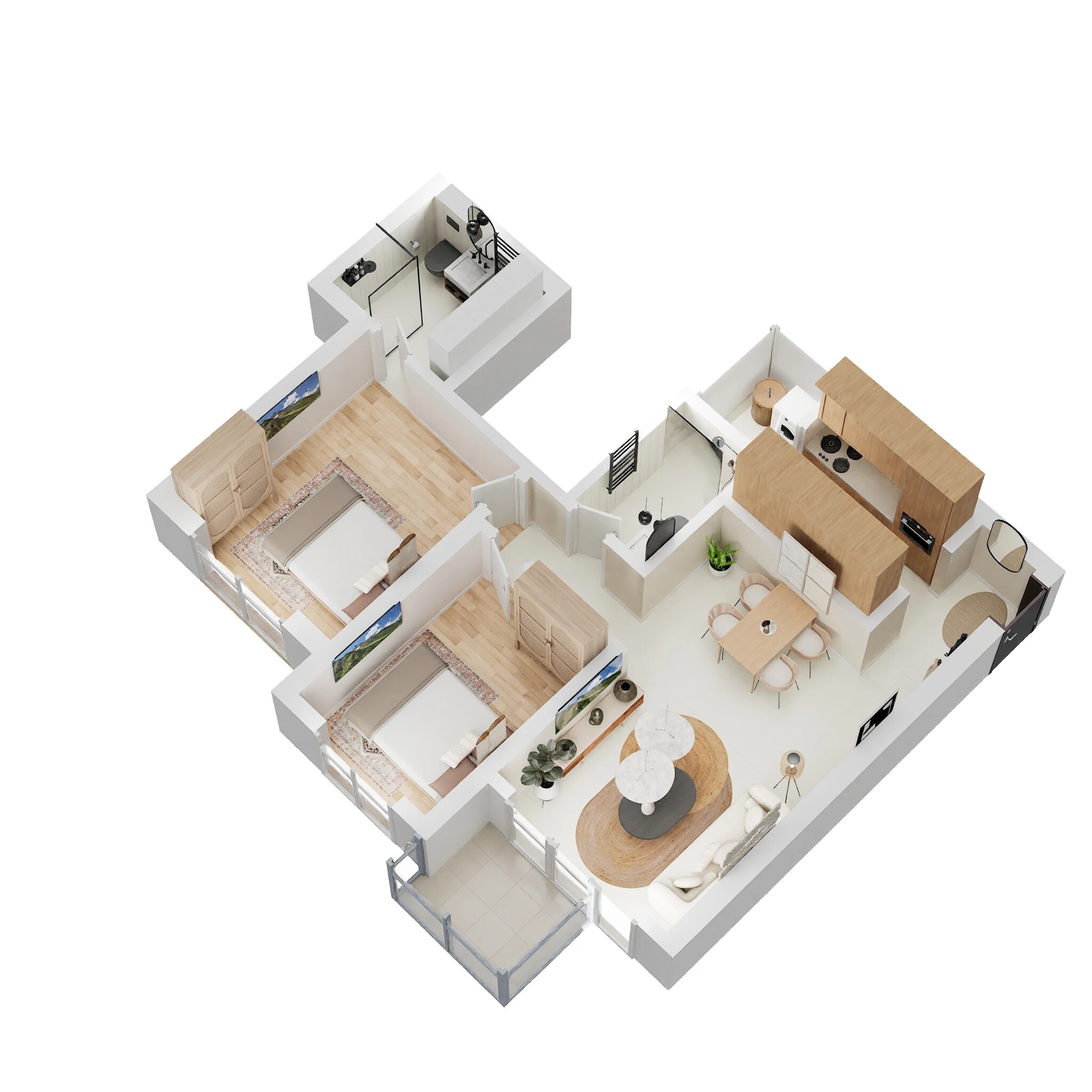 Floor plan of 2 BHK 561 Sq. Ft. Apartment in Shraddha Park City, Mumbai