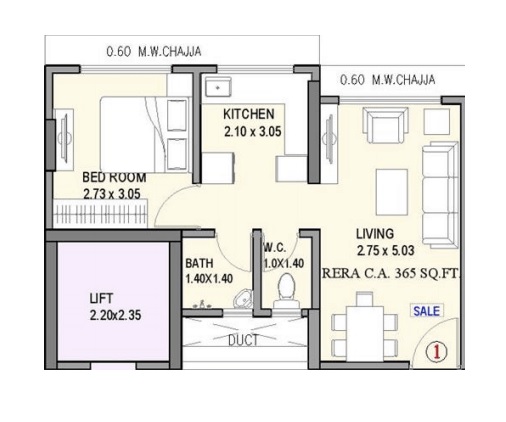 1 BHK 365 Sq. Ft. Apartment in Shraddha Polaris