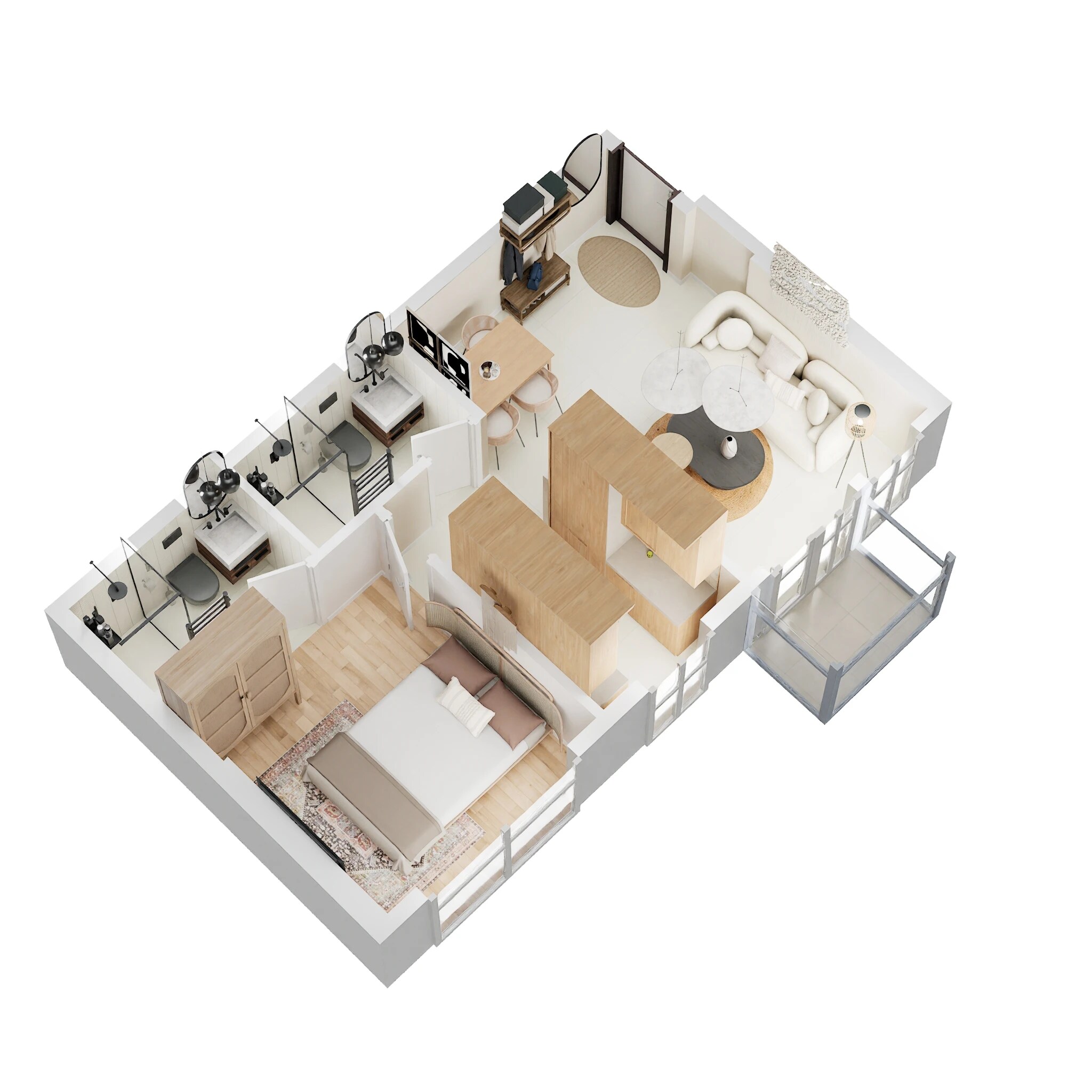 Floor plan of 1 BHK 441 Sq. Ft. Apartment in Shraddha Pratham, Mumbai