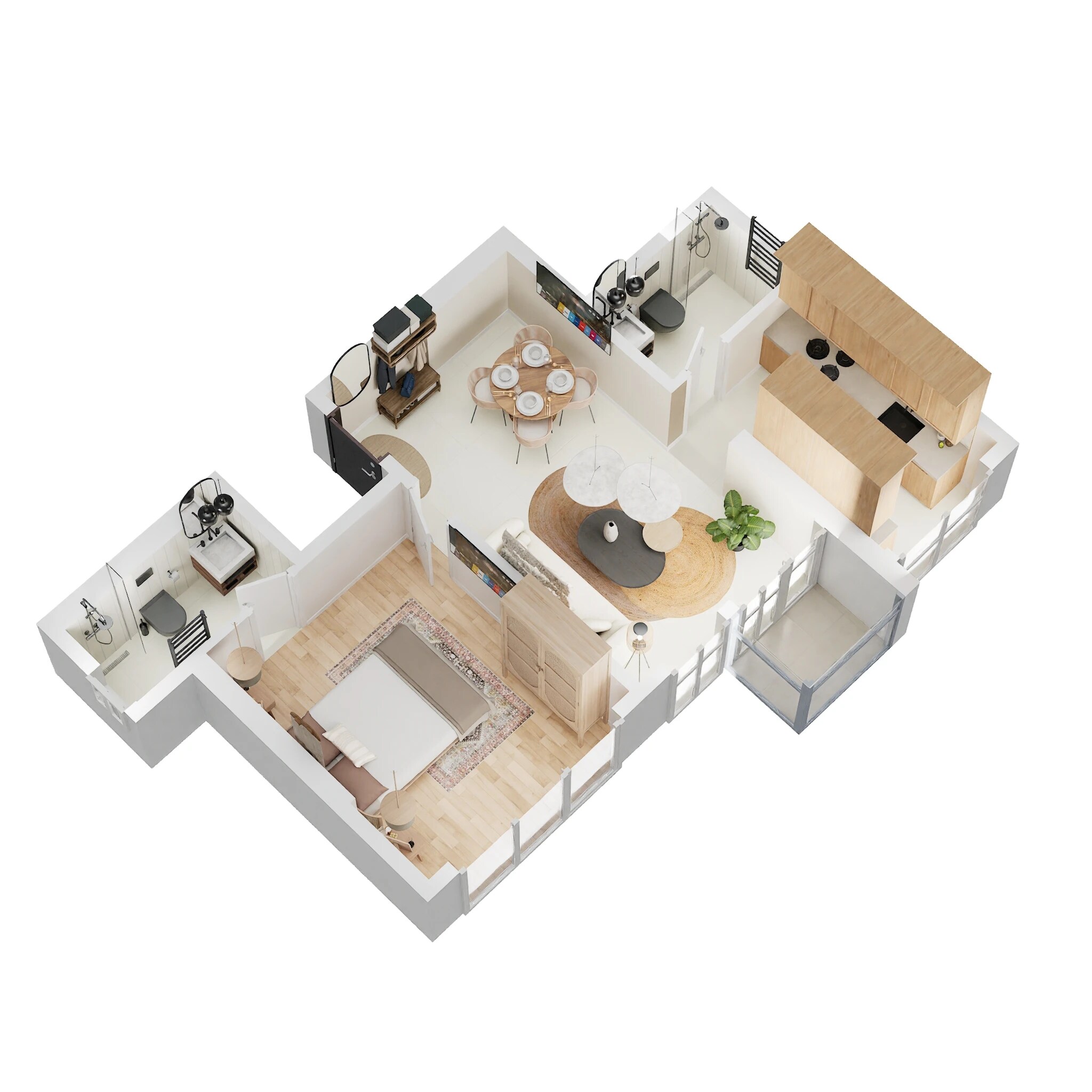 Floor plan of 1 BHK 457 Sq. Ft. Apartment in Shraddha Pratham, Mumbai