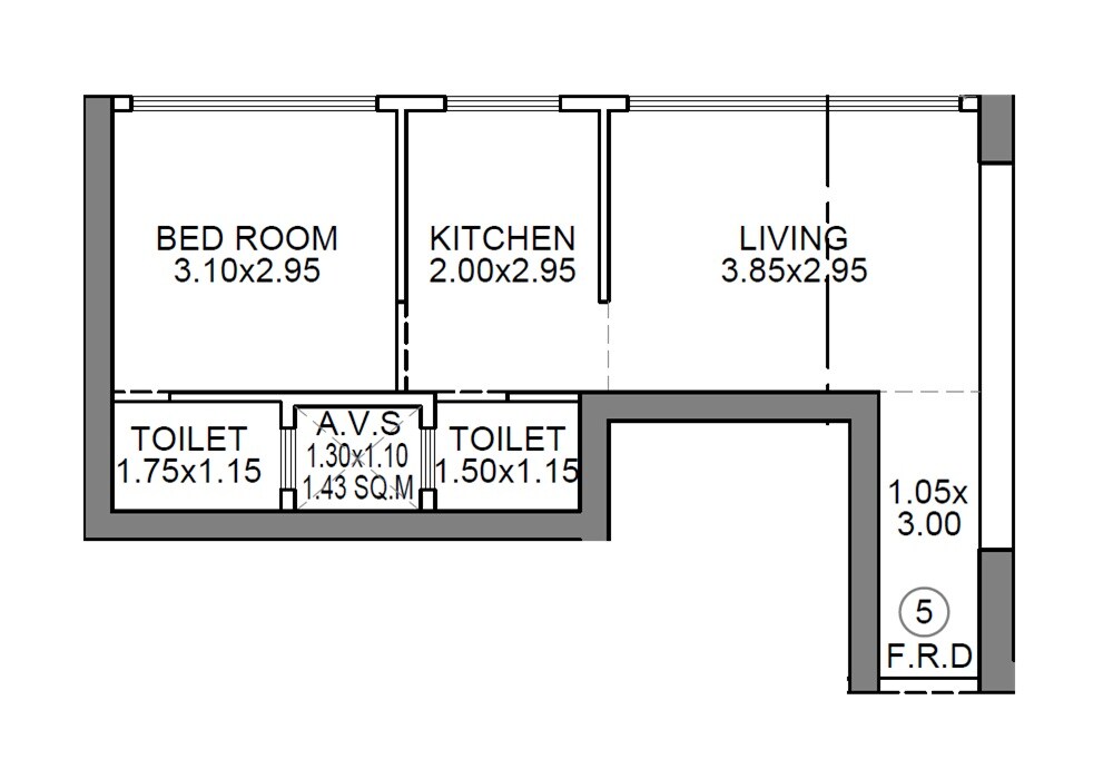 1 BHK 372 Sq. Ft. Apartment