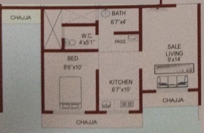 1 BHK 393 Sq. Ft. Apartment