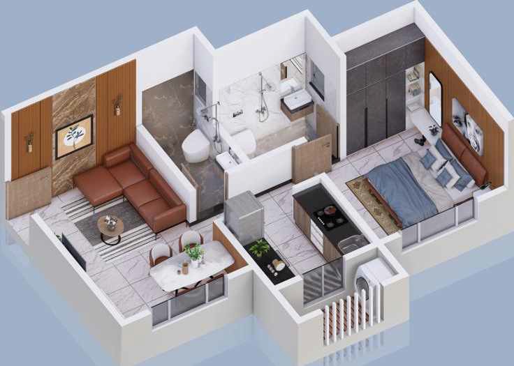 1 BHK 292 Sq. Ft. Apartment in Shree Krishna Bhoomi