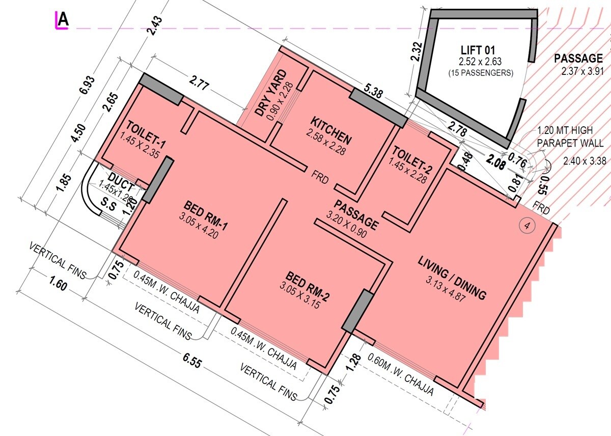 2 BHK 629 Sq. Ft. Apartment