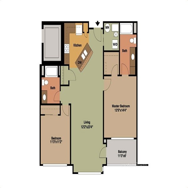 Floor plan of 3 BHK 744 Sq. Ft. Apartment in Shree Modis Rashmi Enclave, Mumbai