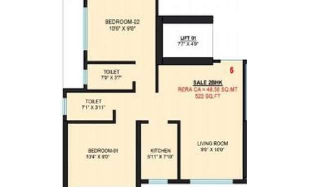 shree pushpanjali residency apartment 2 bhk 522sqft 20233602153633