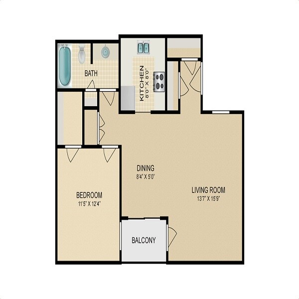 Floor plan of 1 BHK 476 Sq. Ft. Apartment in Shree Rashmi Jewel, Mumbai
