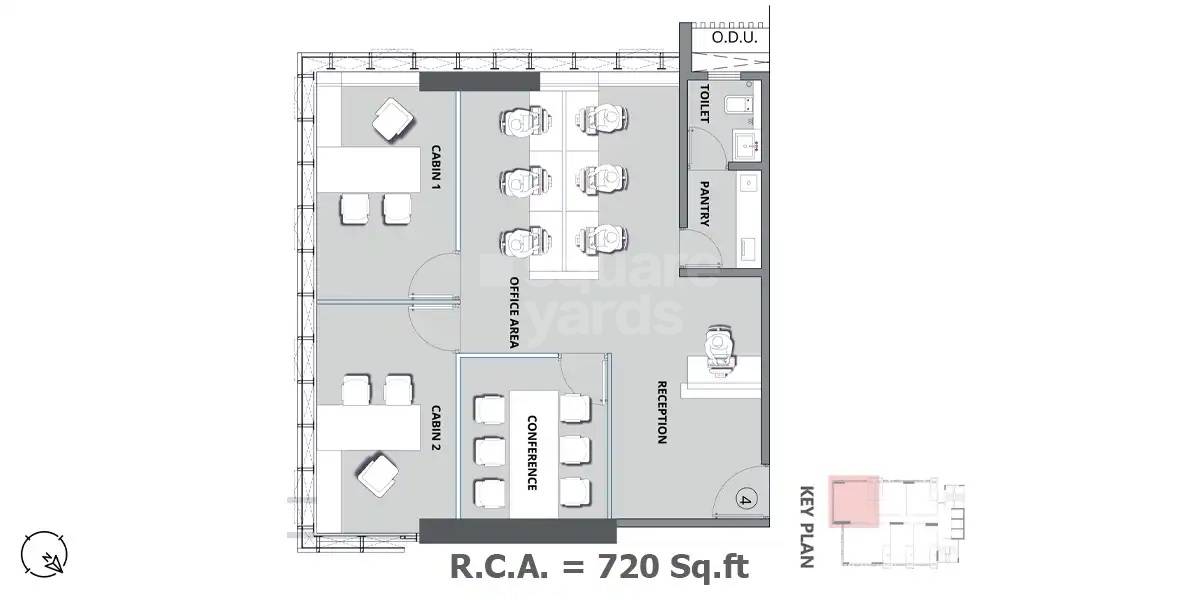 Floor plan of 720 Sq. Ft. Office Space in Shree Sai Twin Tower, Mumbai