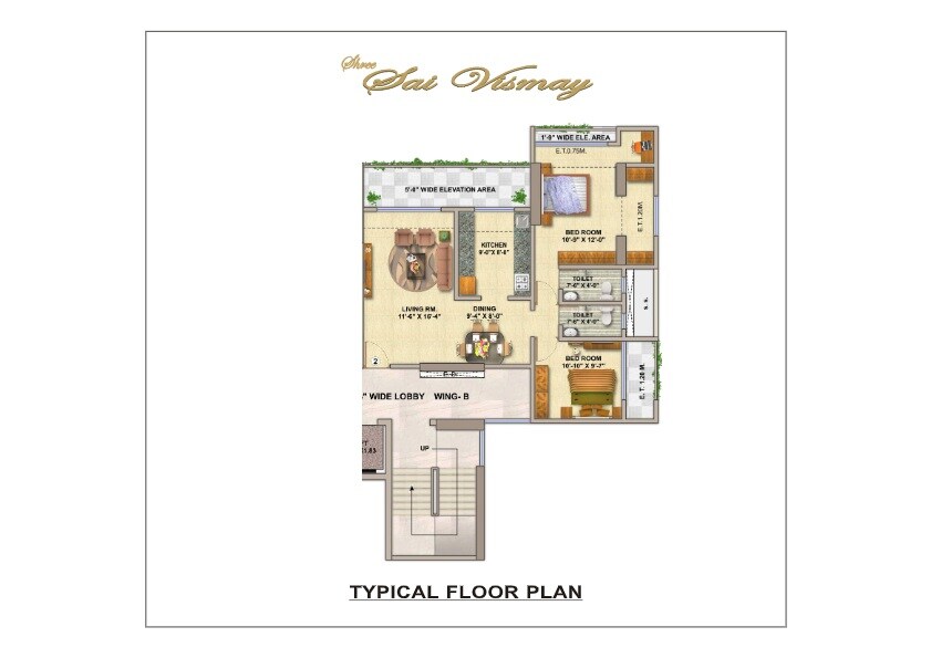 2 BHK 1300 Sq. Ft. Apartment