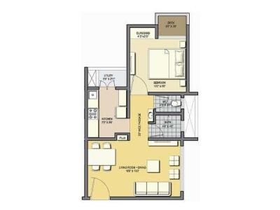 Floor plan of 1 BHK 430 Sq. Ft. Apartment in Shree Suryodaya CHS, Mumbai