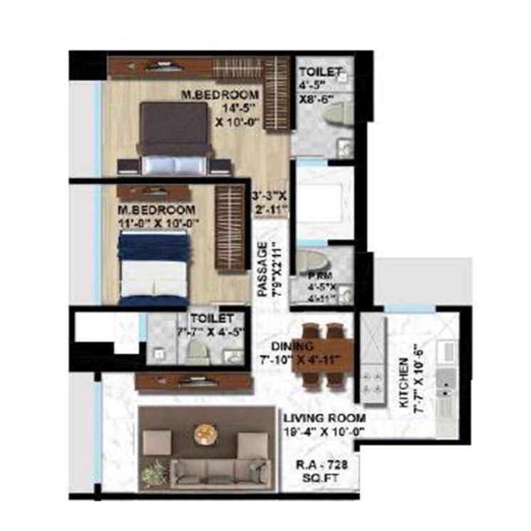 Other, shreeji-aikyam 2 Bedroom 728 Sq.Ft. Apartment In Kandivali West Mumbai 9008491