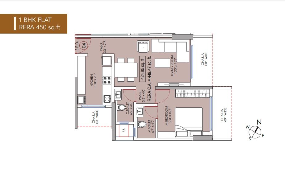 1 BHK 450 Sq. Ft. Apartment in Mithbavkar Satguru Skylight