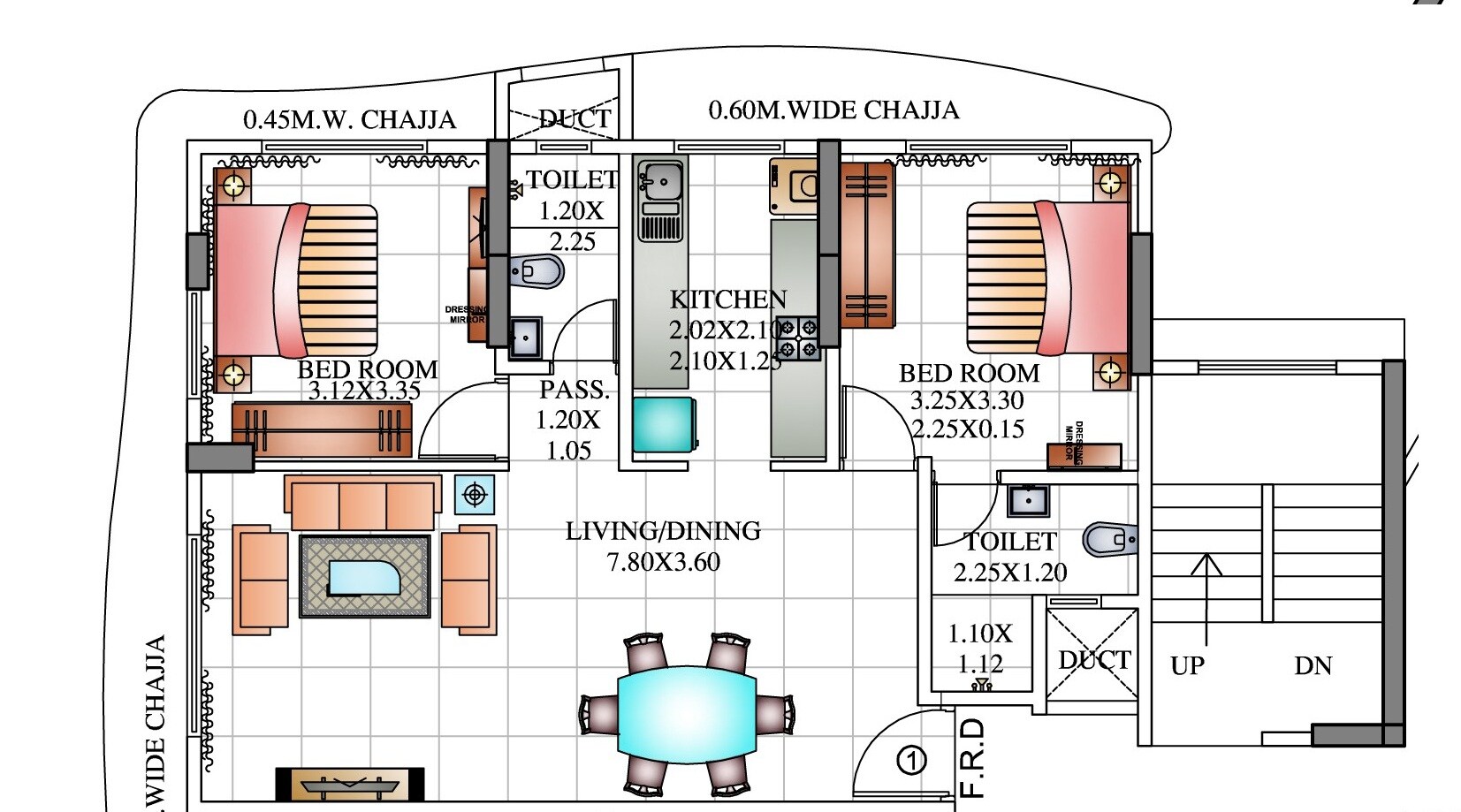2 BHK 669 Sq. Ft. Apartment