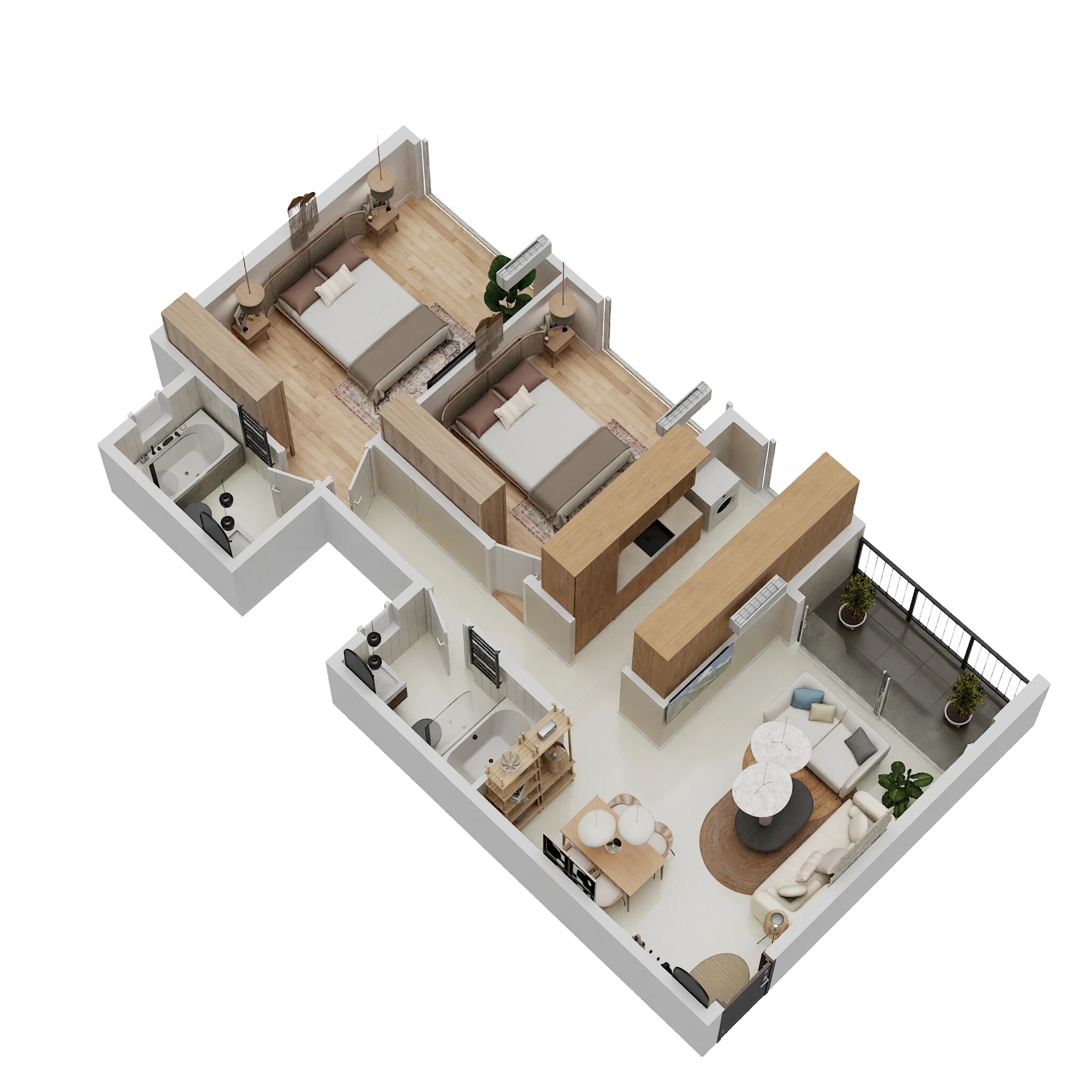 Floor plan of 2 BHK 719 Sq. Ft. Apartment in Shreepati Jade Park, Mumbai
