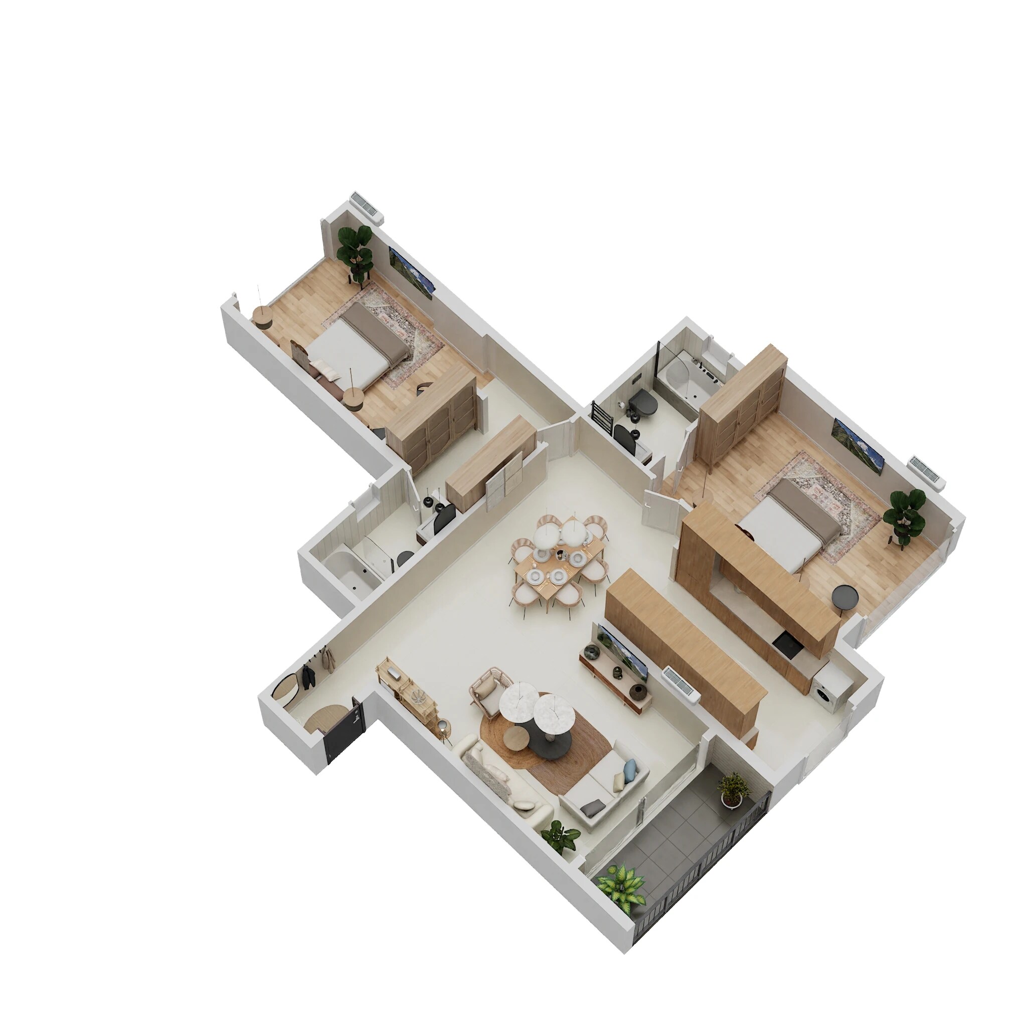 Floor plan of 2 BHK 973 Sq. Ft. Apartment in Shreepati Jade Park, Mumbai