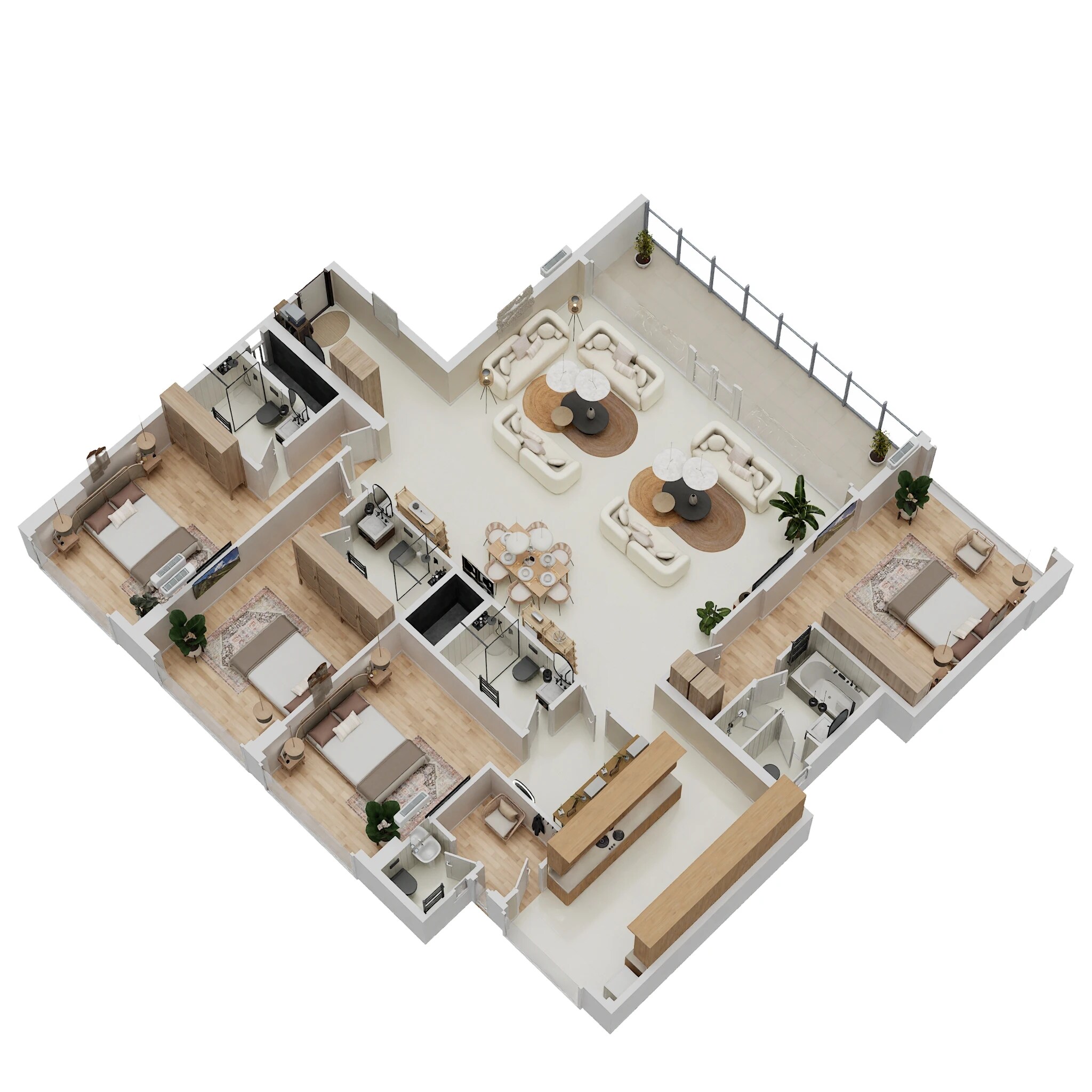 Floor plan of 4 BHK 1971 Sq. Ft. Apartment in Shreepati Jade Park, Mumbai