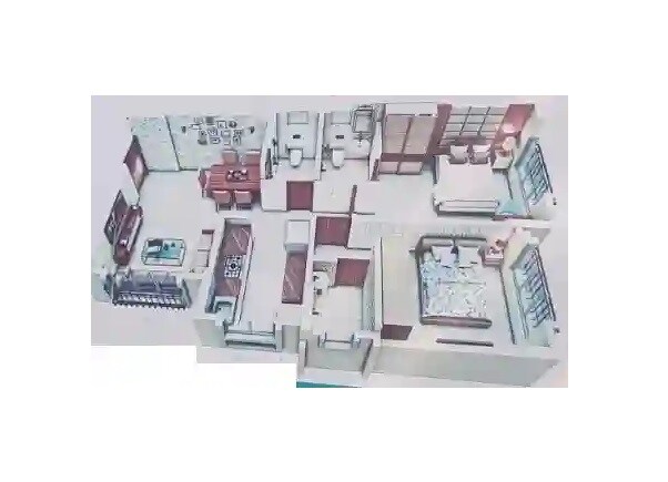 Floor plan of 2 BHK 822 Sq. Ft. Apartment in Shwetambara CHS, Mumbai