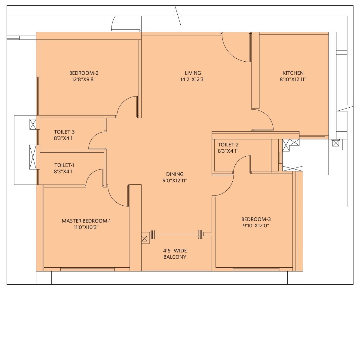  3 BHK Apartment at Siddha Seabrook, Kandivali West – for Rent