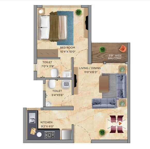 Other, siddha-sky 1 Bedroom 405 Sq.Ft. Apartment In Sion Mumbai 9472349