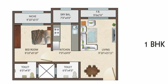 1 BHK 366 Sq. Ft. Apartment in Siddharth Enclave Mumbai