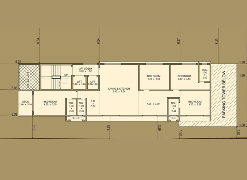 Floor plan of 4 BHK 1595 Sq. Ft. Apartment in Siddharth Rajita Villa, Mumbai