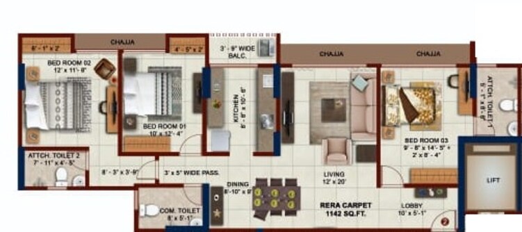 sigma emerald apartment 3bhk 1142sqft21
