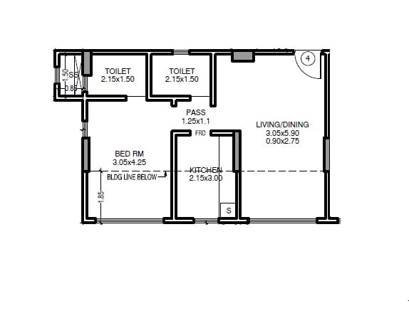 1 BHK 509 Sq. Ft. Apartment