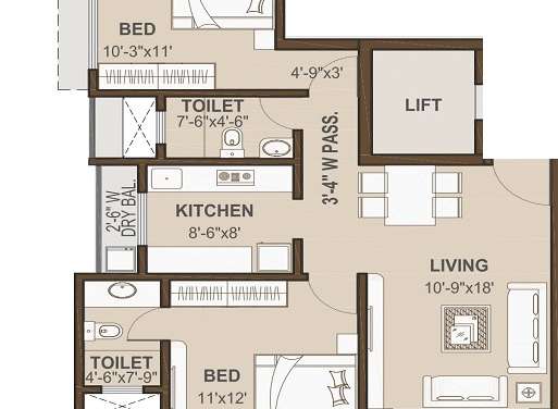 skg mumbadevi apartment 2 bhk 658sqft 20215813155821