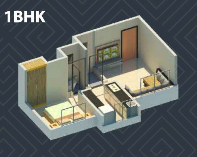 1 BHK 379 Sq. Ft. Apartment in Skyline Enclave