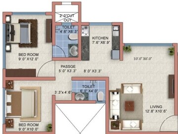  2 BHK Apartment at Skyline Sparkle, Bhandup West – for Rent