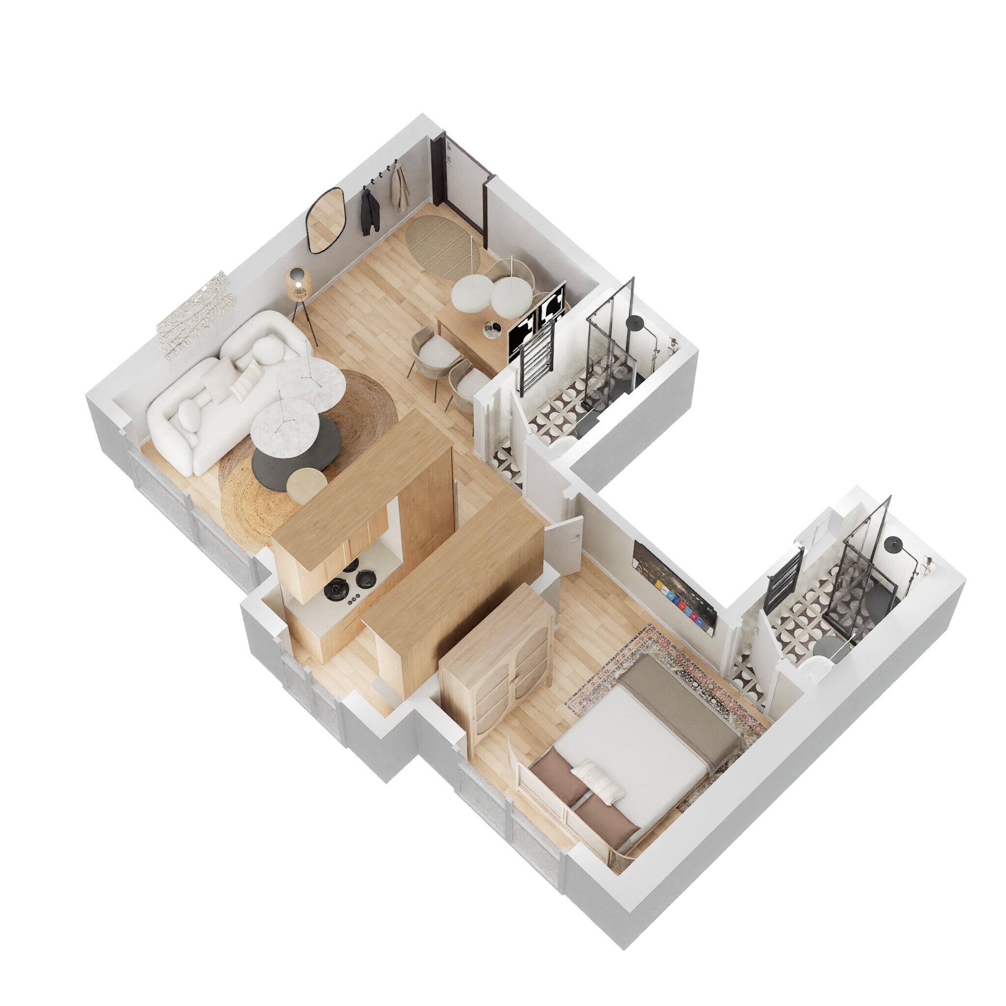 Floor plan of 1 BHK 418 Sq. Ft. Apartment in Spenta Alta Vista, Mumbai