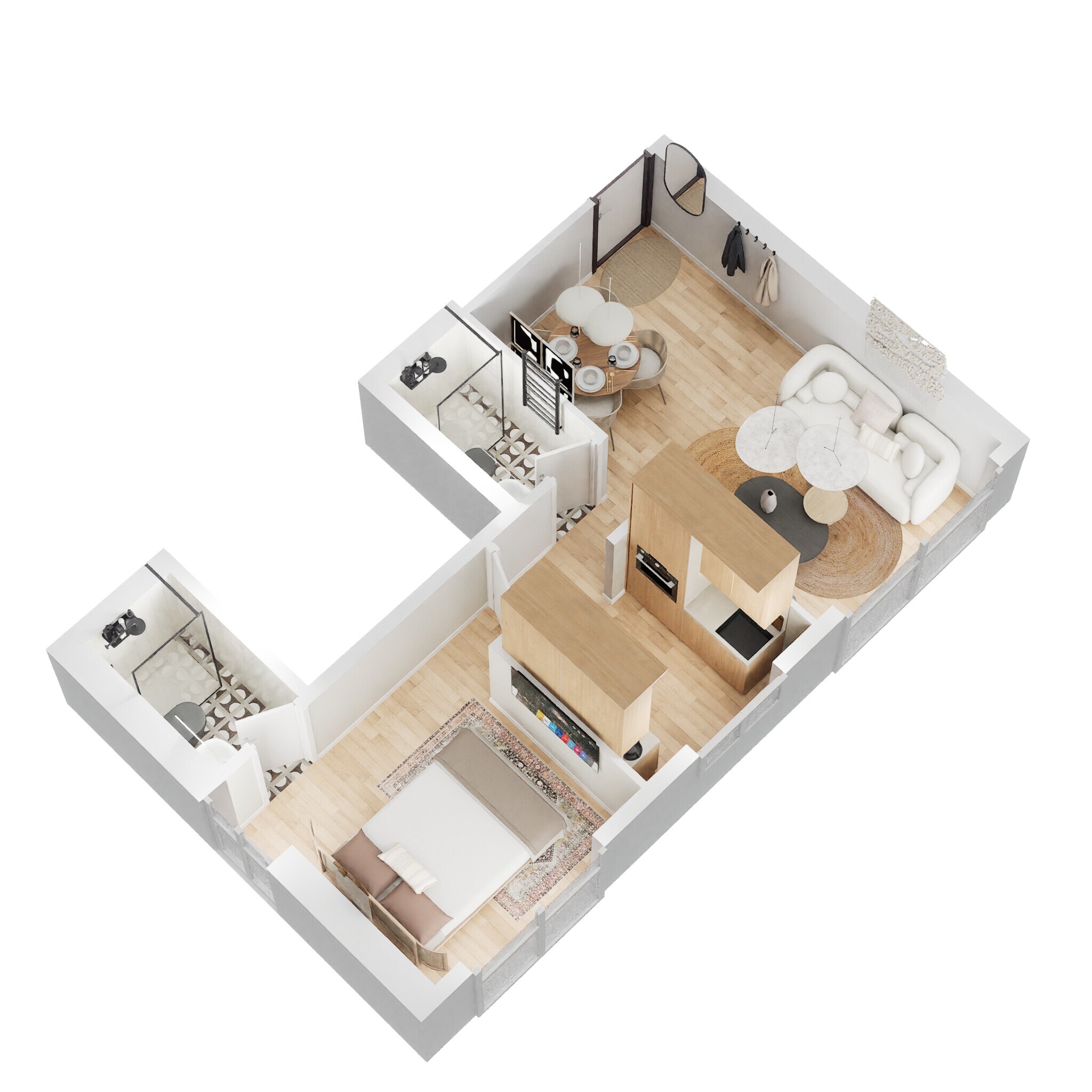 Floor plan of 1 BHK 430 Sq. Ft. Apartment in Spenta Alta Vista, Mumbai