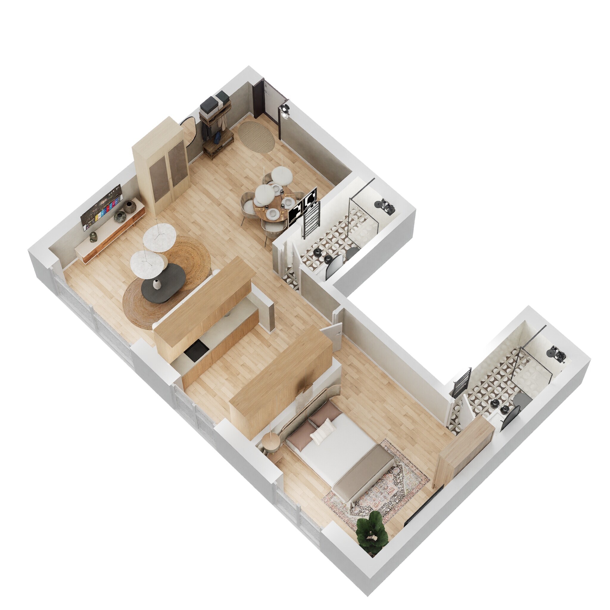 Floor plan of 1 BHK 452 Sq. Ft. Apartment in Spenta Alta Vista, Mumbai