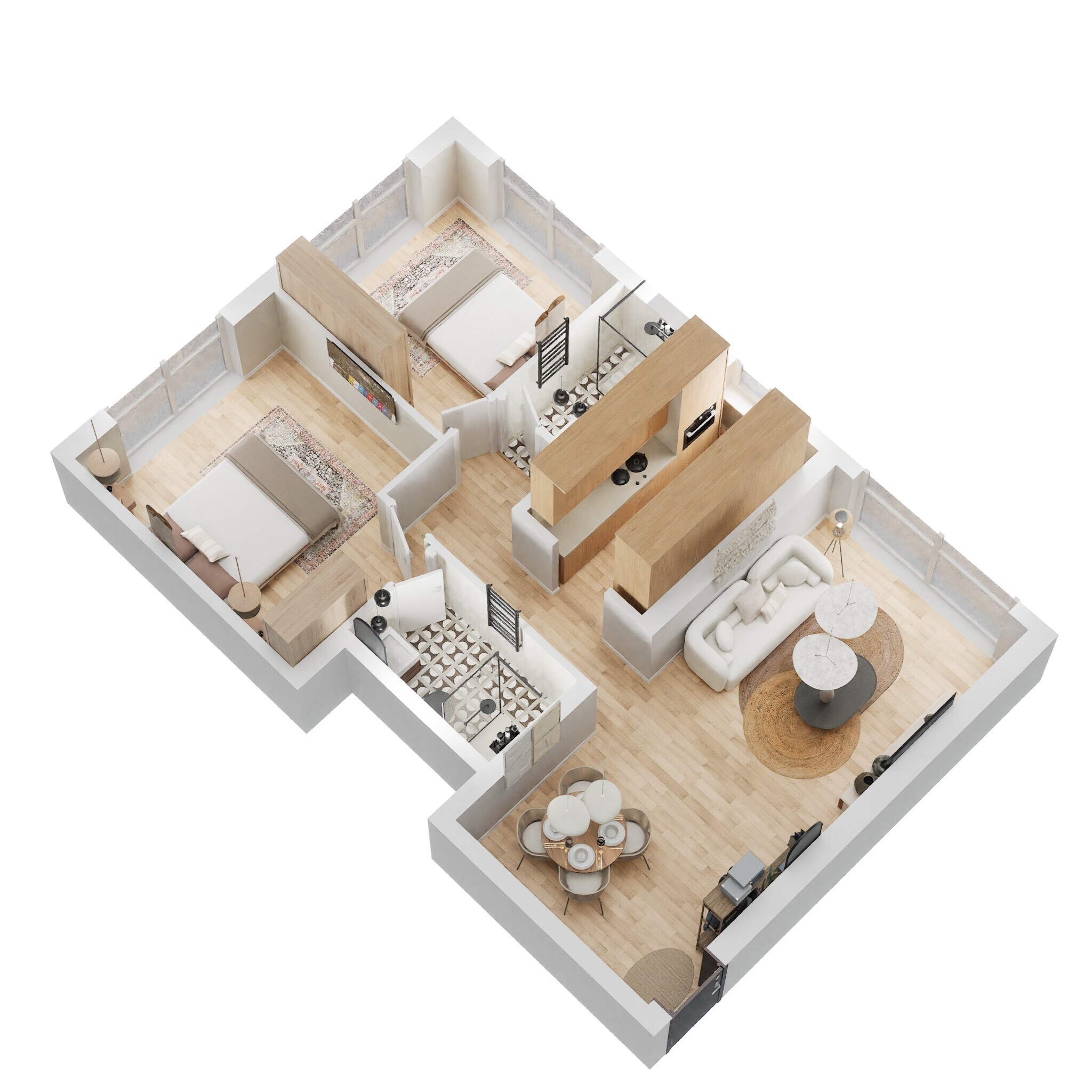 Floor plan of 2 BHK 724 Sq. Ft. Apartment in Spenta Alta Vista, Mumbai