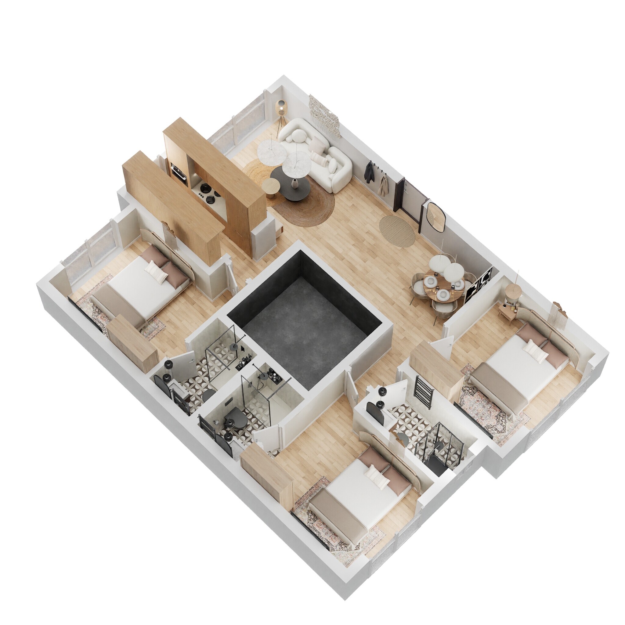 Floor plan of 3 BHK 904 Sq. Ft. Apartment in Spenta Alta Vista, Mumbai