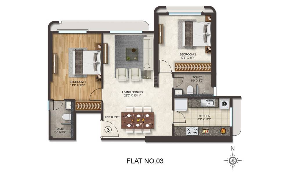 Other, spenta-stardeous 2 Bedroom 831 Sq.Ft. Apartment In Bane Compound Mumbai 8283503