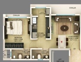 Other, srishti-elegance 1 Bedroom 377 Sq.Ft. Apartment In Sonapur Mumbai 7548821