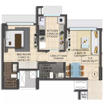  2 BHK Apartment at Srishti Samarth, Bhandup Industrial Area – for Rent