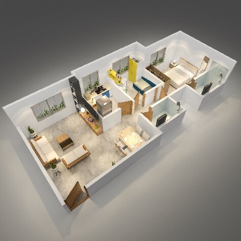 Floor plan of 2 BHK 589 Sq. Ft. Apartment in Srushti Raj Siddhi Chembur, Mumbai