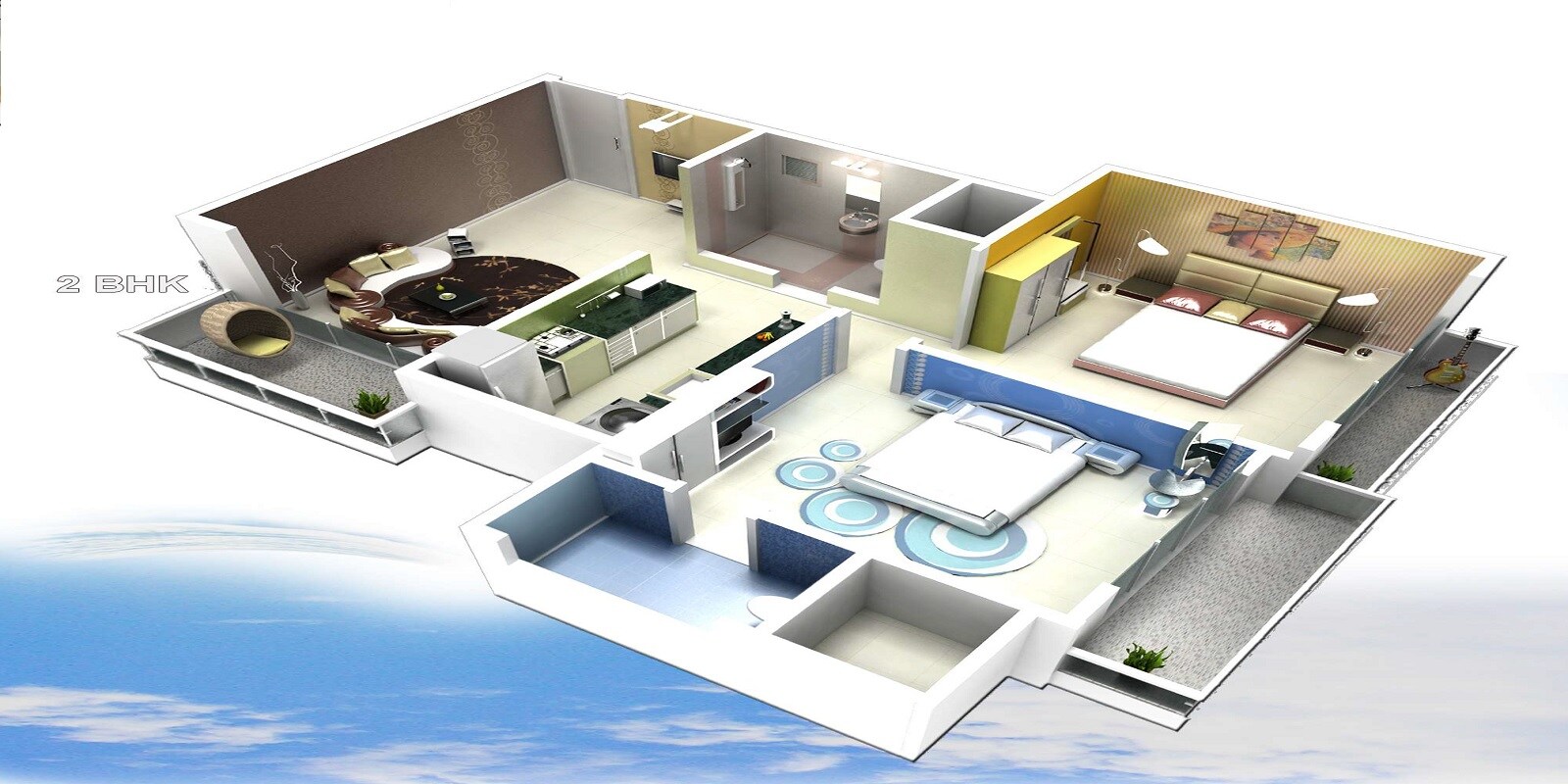 Floor plan of 2 BHK Apartment - 575 sq. ft. in Ssakash Shri Upendra Nagar CHSL, Mumbai