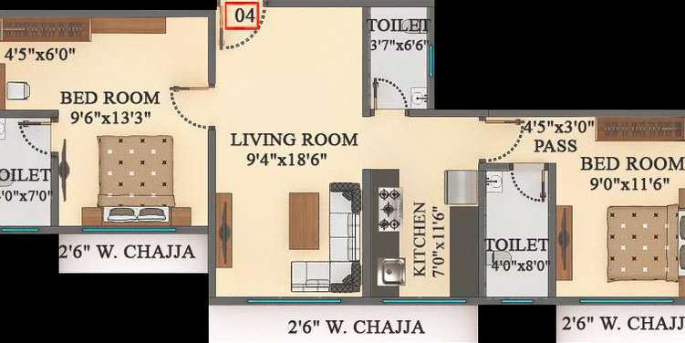 star sayba residency apartment 2 bhk 541sqft 20230024120005