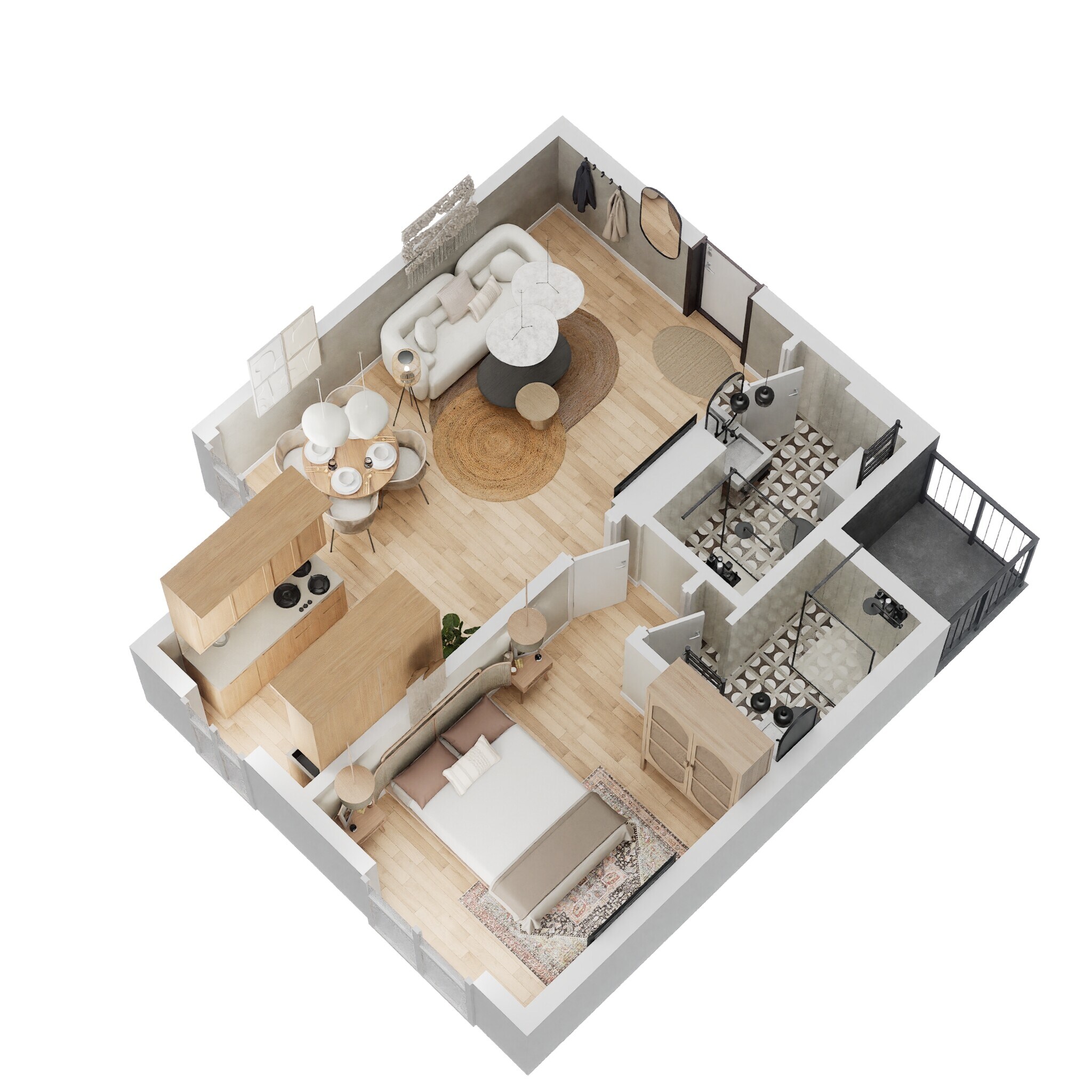 Floor plan of 1 BHK 445 Sq. Ft. Apartment in Starwing I Stay, Mumbai
