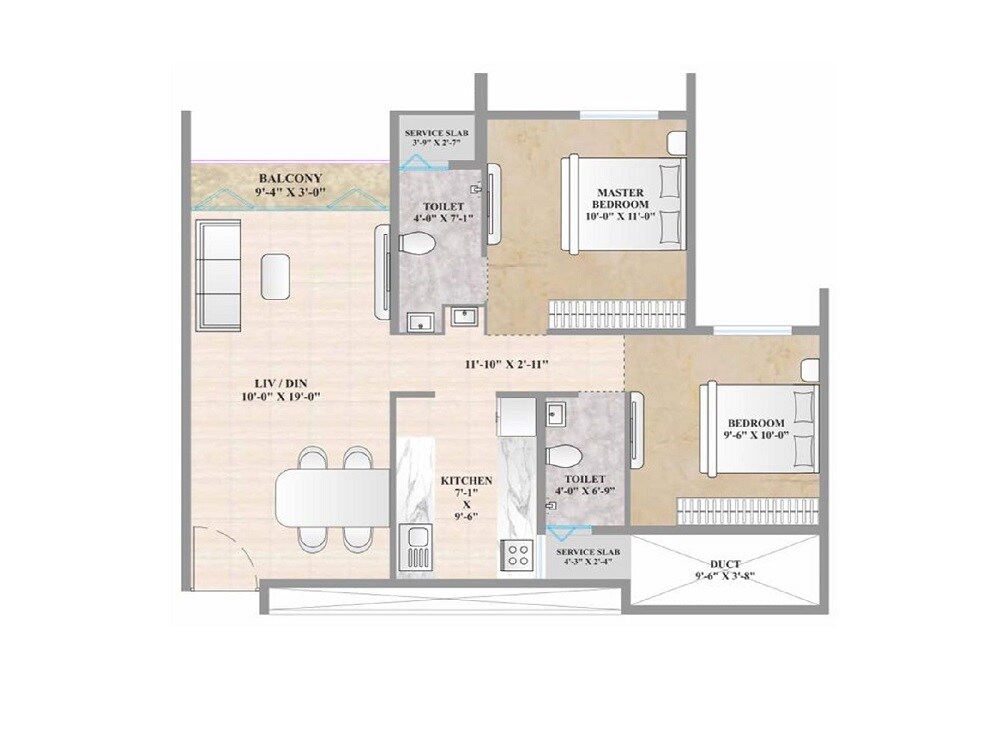 Other, starwing-i-stay 2 Bedroom 611 Sq.Ft. Apartment In Andheri East Mumbai 8731851